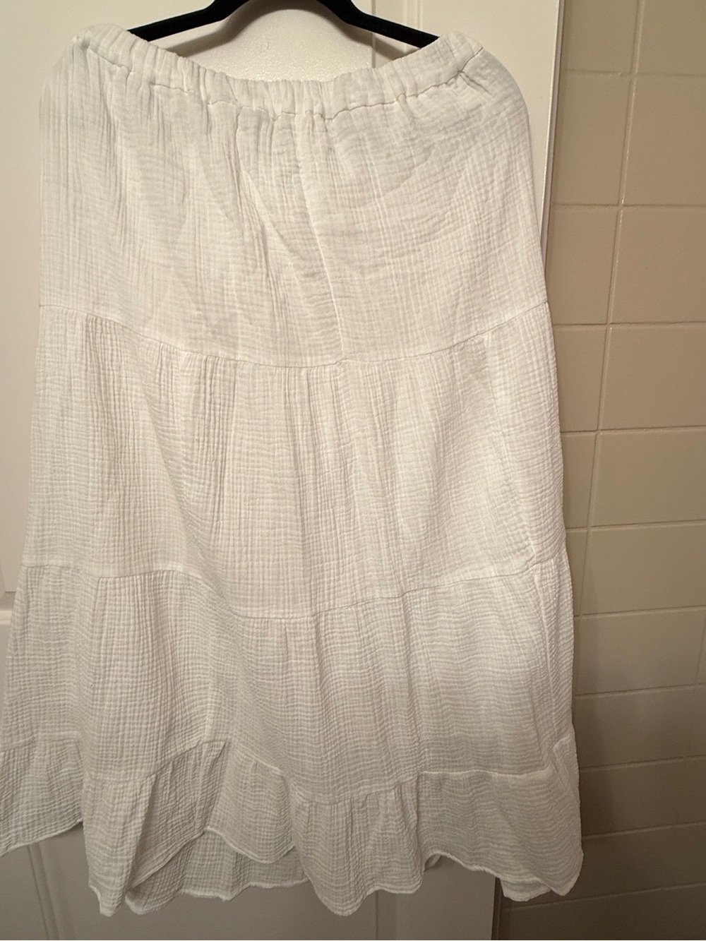 Calvin Klein White Tiered Maxi Skirt